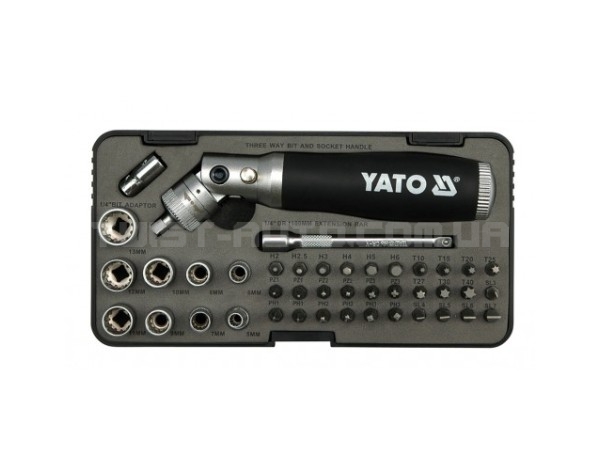 Викрутка з тріскачкою + вставки + біти 42 предмети YATO YT-2806