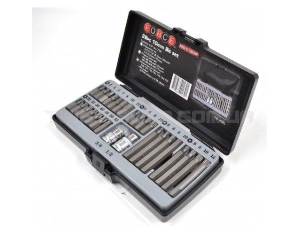 Набір біт 3/8" та 1/2" 6-гр., Torx, Spline 28 пр. FORCE 4283