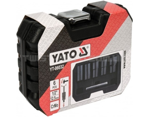 Набір головок для пошкоджених граней та секретних болтів/гайок 6 одиниць YATO YT-06032