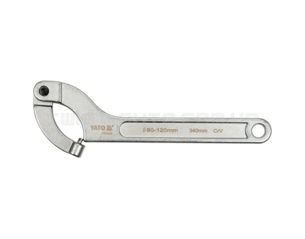 Ключ для шліцевих гайок із круглим штифтом M=80-120мм YATO, L=340 мм. YT-01678
