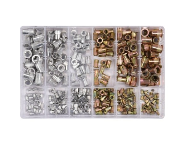 Набір заклепок сталевих та алюмінієвих різьбових (нитогайки) для заклепочника МЗ-М10-300шт. Yato YT-36480