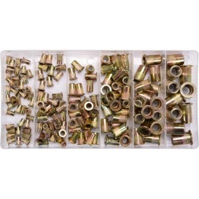 Набір різьбових заклепок (нитогайок) сталевих М3-М10 150шт Yato YT-36481