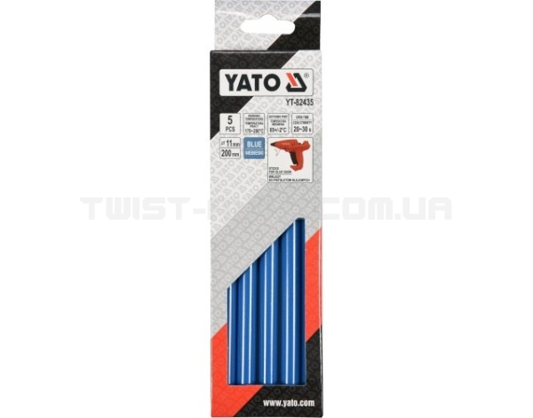 Стрижні для термопістолета сині 11.2х200мм (5шт) Yato YT-82435