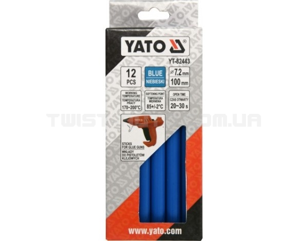 Стержни для термопистолета 7,2х100мм синие (12шт) YATO YT-82443 - YT-82443