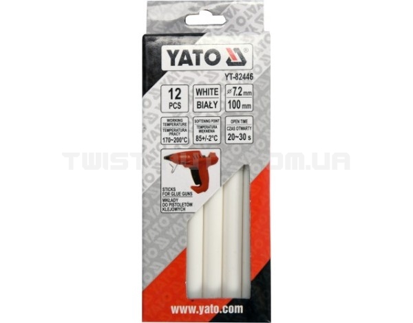 Стрижні для термопістолета 7,2х100мм білі (12шт) YATO YT-82446