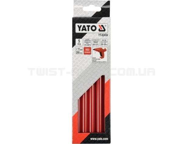 Стержни для термопистолета красные 11,2х200мм (5шт) YATO YT-82434