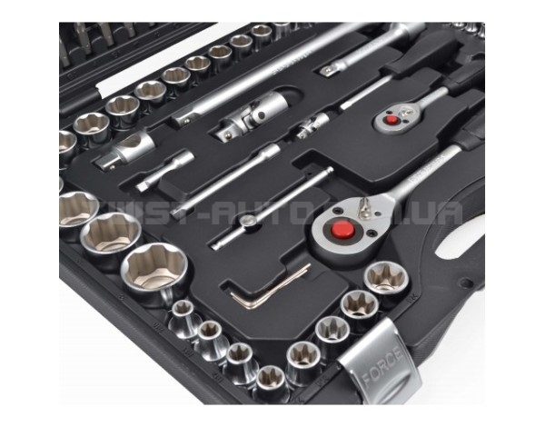 Набір інструментів 1/4"-1/2" 108од.головки Surface drive FORCE 41082R Набір інструментів 1/4"-1/2" 108од.головки Surface drive FORCE 41082R