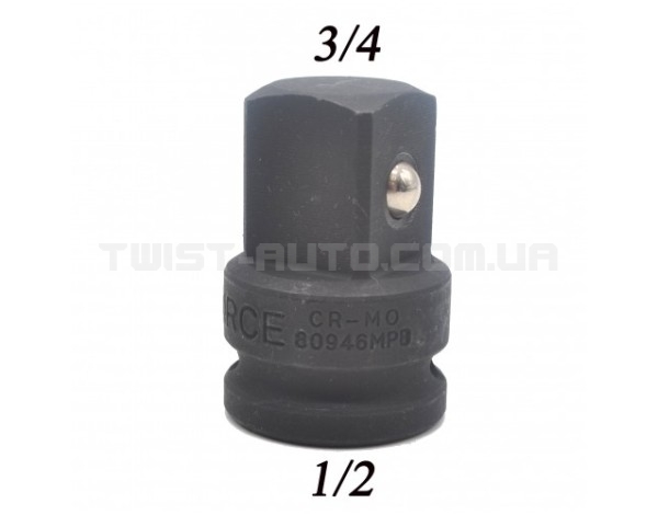 Адаптер ударний 1/2" (Мама) x 3/4" (Тато) L=48 мм FORCE 80946MPB