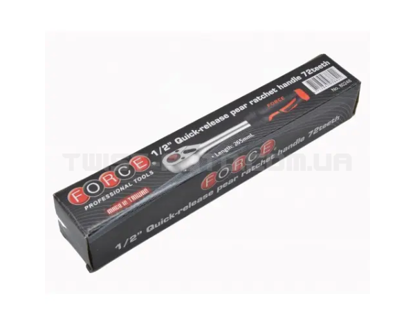 Тріскачка 1/2" з гумовою ручкою (72 зуб.) L=265 мм FORCE 80248