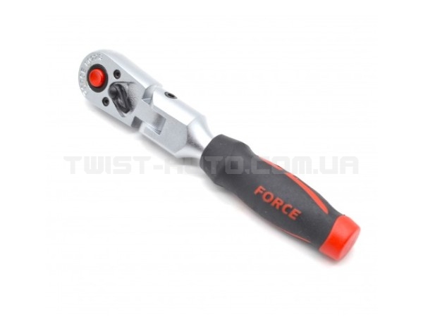 Тріскачка шарнірна 1/4" з гумовою ручкою (20 зуб.) 127 мм FORCE 802218
