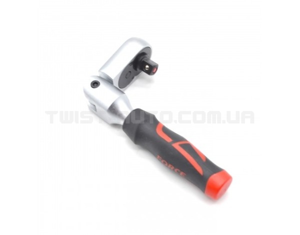 Тріскачка шарнірна 1/4" з гумовою ручкою (20 зуб.) 127 мм FORCE 802218