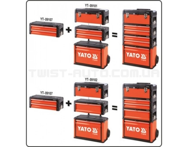 Ящик инструментальный на колесах, металлический YATO YT-09102 - YT-09102