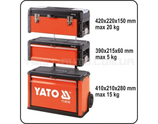 Ящик інструментальний на колесах, металевий YATO YT-09102