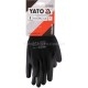 Перчатки рабочие нейлоновые с полиуретаном черные (8) YATO YT-74728 - YT-74729