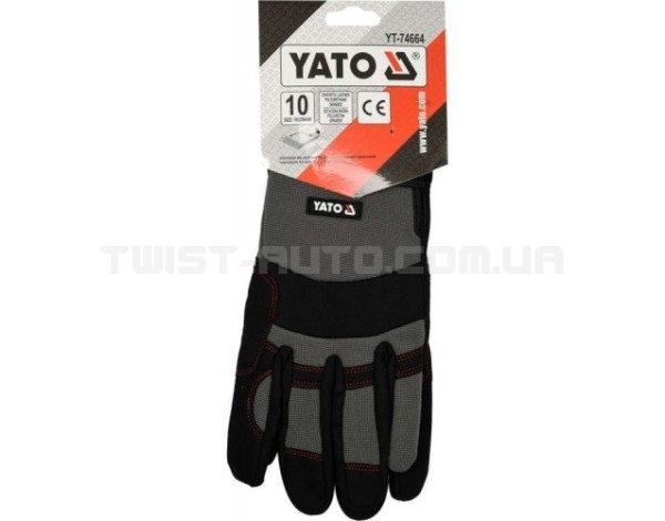 Рукавички на липучці із синтетичної шкіри "SPANDEX" (розмір 10 (XXL)) YATO YT-74664