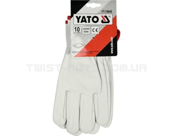 Рукавички робочі білі шкіряні (Розмір 10 (XXL)) YATO YT-74645