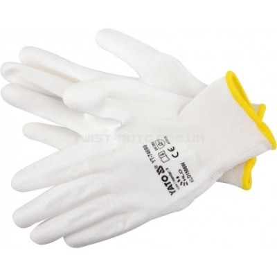 Перчатки рабочие нейлоновые с полиуретаном белые (XL) YATO YT-74699 - YT-74699