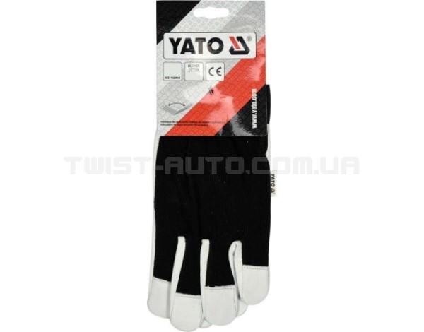 Рукавички робочі шкіряні + трикотаж (розмір-9 (XL)) YATO YT-746391