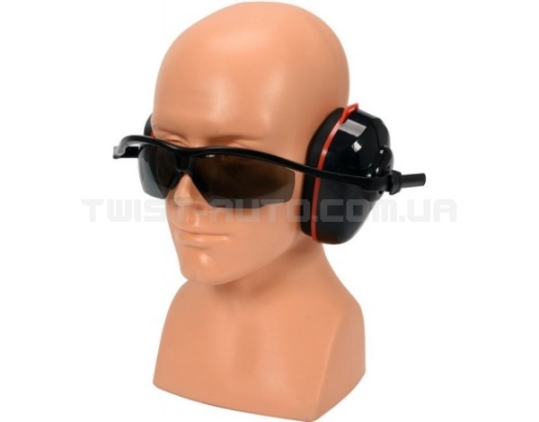 Шумознижувальні навушники у поєднанні з окулярами сірого кольору YT-74635