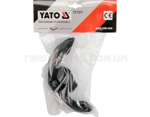 Очки защитные закрытого типа на резинке, прозрачные YATO YT-7377 - YT-7377