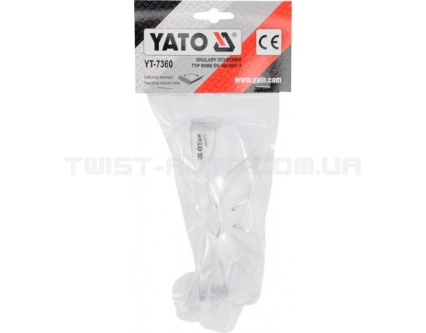 Очки защитные открытого типа, прозрачные YATO YT-7360 - YT-7360