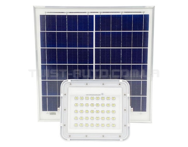 Аккумуляторный прожектор светодиодный 200W (LiFePO4, 30000mAh) с солнечной панелью (6V 40W) PROTESTER SLFL2001