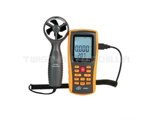 Анемометр-термометр USB 0,3-45м/с, 0-45°C BENETECH GM8902