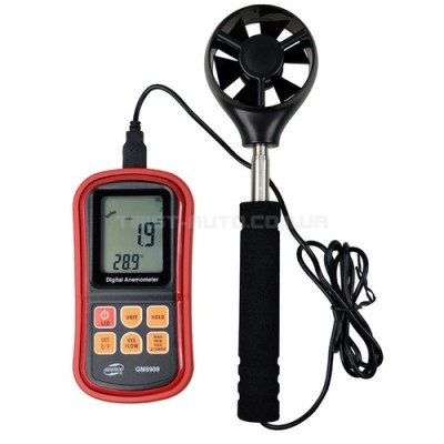 Анемометр (вимірювач потоку повітря) 0,3-45м/с, 0-45°C BENETECH GM8909