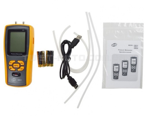 Дифференциальный микроманометр USB, ±10 кПа BENETECH GM511 Дифференциальный микроманометр USB, ±10 кПа BENETECH GM511