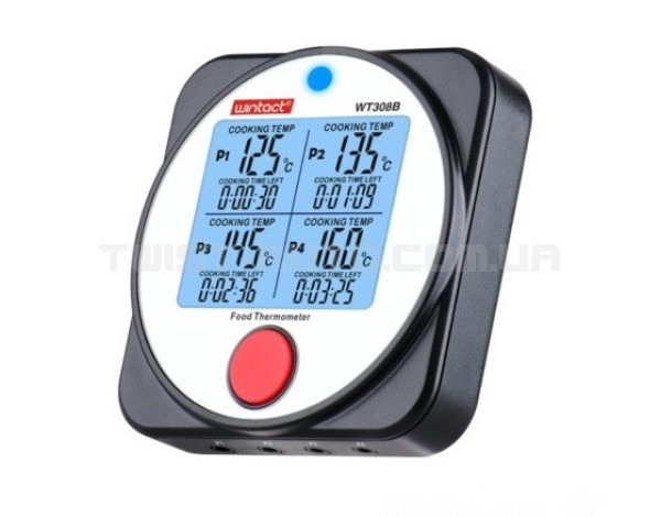 Термометр харчовий електронний 4-х канальний Bluetooth -40-300 ° C WINTACT WT308B