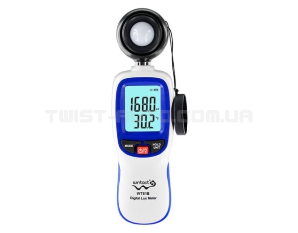 Цифровий люксметр (вимірювач освітленості + термометр) Bluetooth 200000 Lux WINTACT WT81B