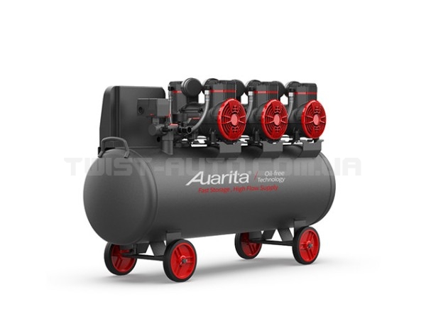 Компрессор безмасляный поршневой 100л, 3*1,45 кВт, 220 В AUARITA 2-1450X3F100-220 Компрессор безмасляный поршневой 100л, 3*1,45 кВт, 220 В AUARITA 2-1450X3F100-220