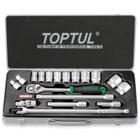 Набор головок с трещоткой TOPTUL 1/2" 18ед. (6-гр.) GCAD1802 Набор головок с трещоткой TOPTUL 1/2" 18ед. (6-гр.) GCAD1802
