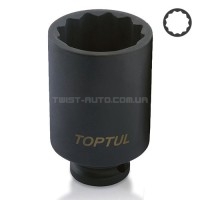 Головка торцевая ударная длинная 1/2" 30мм 12-гранная TOPTUL KABJ1630 Головка торцевая ударная длинная 1/2" 30мм 12-гранная TOPTUL KABJ1630