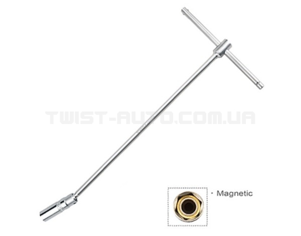 Ключ свічковий з магнітом Т-подібний TOPTUL 16мм L450мм CTHB1645