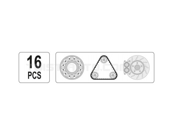 Набор универсальных съемников с обратным молотком, 16 пр. - YT-25391
