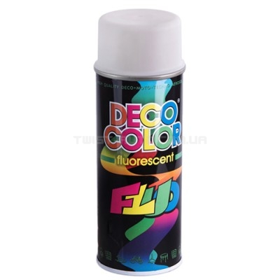 Deco Color Краска аэроз. 400ml Decoration флуоресцентная/белый