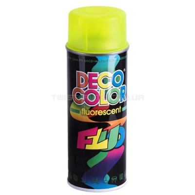 Deco Color Краска аэроз. 400ml Decoration флуоресцентная/желтая