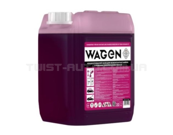 WAGEN Концентрований засіб для безконтактної мийки з рожевим забарвленням піни "ACTIVE FOAM 33 PINK", 22 кг.