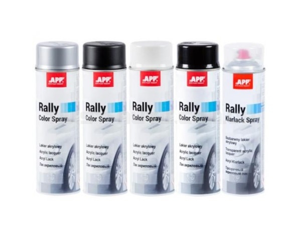 APP Фарба аерозольна Rally Color Spray, чорний блиск 600ml