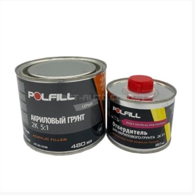Polfill Грунт акриловий Polfill 5:1 Eco 0.4l сірий+зат.0,08l