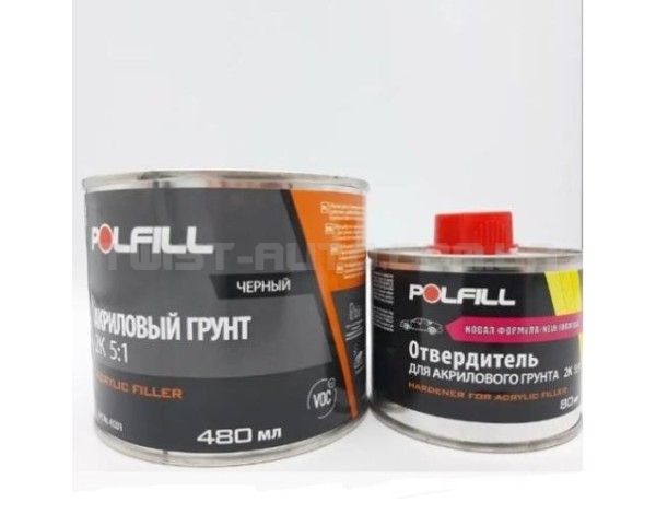 Polfill Грунт акриловий Polfill 5:1 Eco 0.4l чорний+зат.0,08l