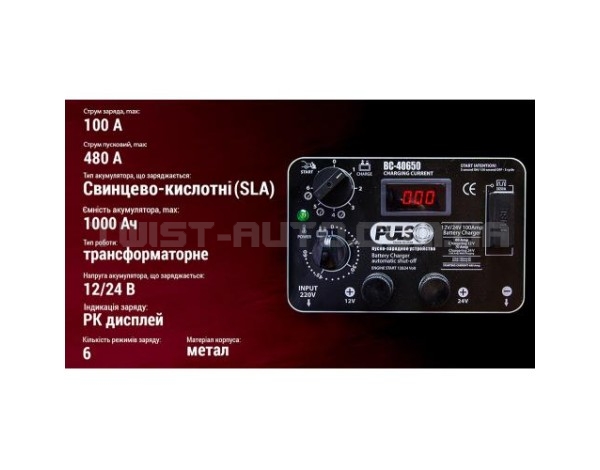 Пуско-зарядное устройство PULSO BC-40650 12&24V/100A/Start-480A/цифр. индюк.
