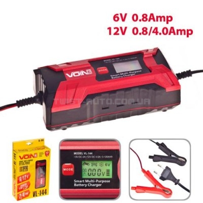 Зарядное устр-во VOIN VL-144 6&12V/0.8-4.0A/3-120AHR/LCD/Импульсное (VL-144)