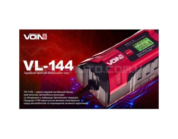 Зарядное устройство для VOIN VL-144 6&12V/0.8-4.0A/3-120AHR/LCD/Импульсное