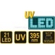 Ліхтарик ультрафіолетовий та окуляри для визначення витоку фреону UV 21 LED VOREL 82756 - 82756