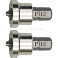 Насадка викруткова для гіпсокартону VOREL: Phillips PH2 x 25 мм.2 (Шт/Уп.) [12/144] - 65800