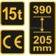 Домкрат гідравлічний столбцевий VOREL; F = 15 т, роб. висота - 205 - 390 мм - 80072