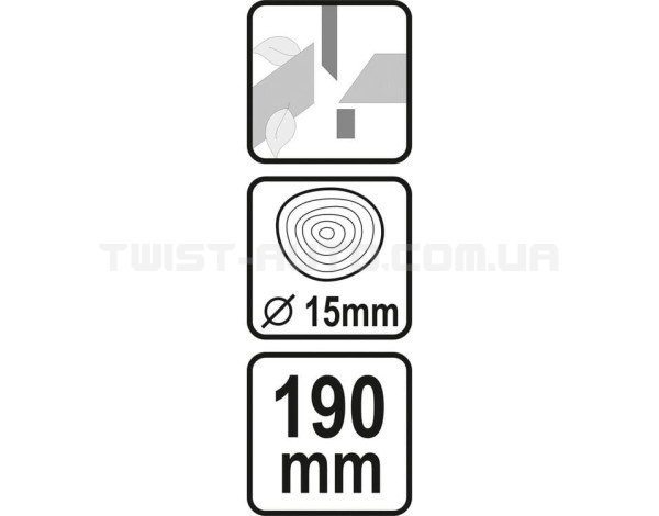 Сікатор присадибний VOREL; заг. l= 190 мм, леза l= 50 мм - 99194