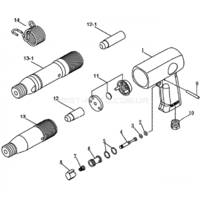 ШтифтШтифт-ремкомплект для пневмомолотка 3309 JTC 3309-12 JTC